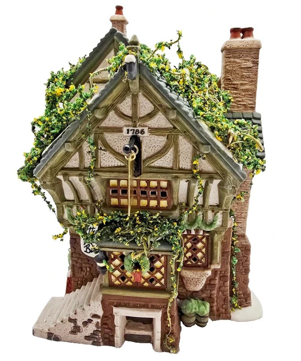 Dept 56 Dickens 1993 Christmas Village The Pied Bull Inn #57517 W/Light & Box